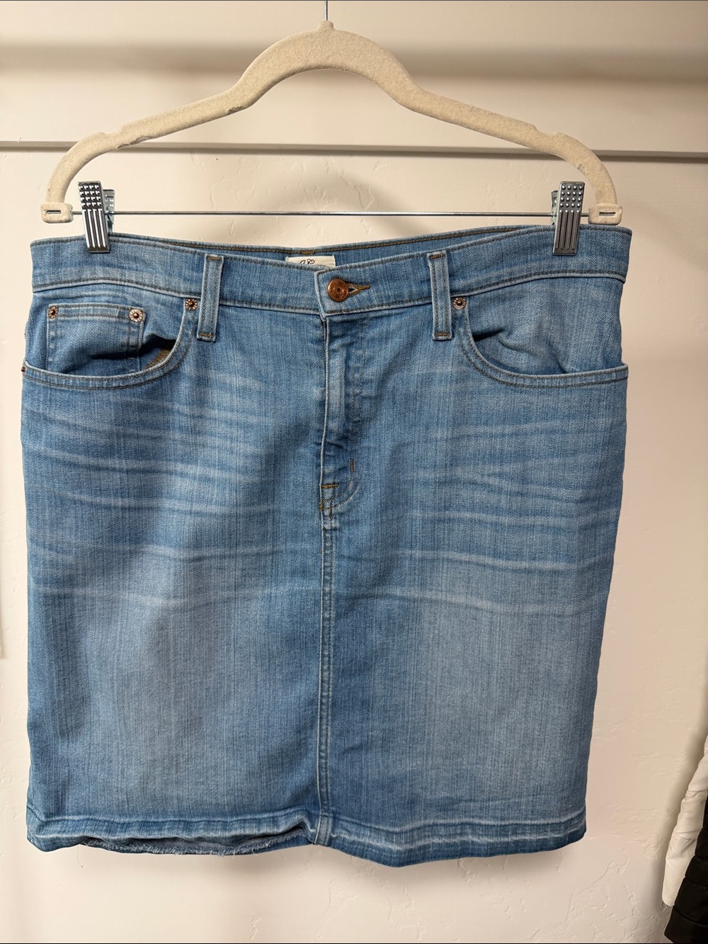 J Crew Denim Skirt with Raw Edge SIZE 32